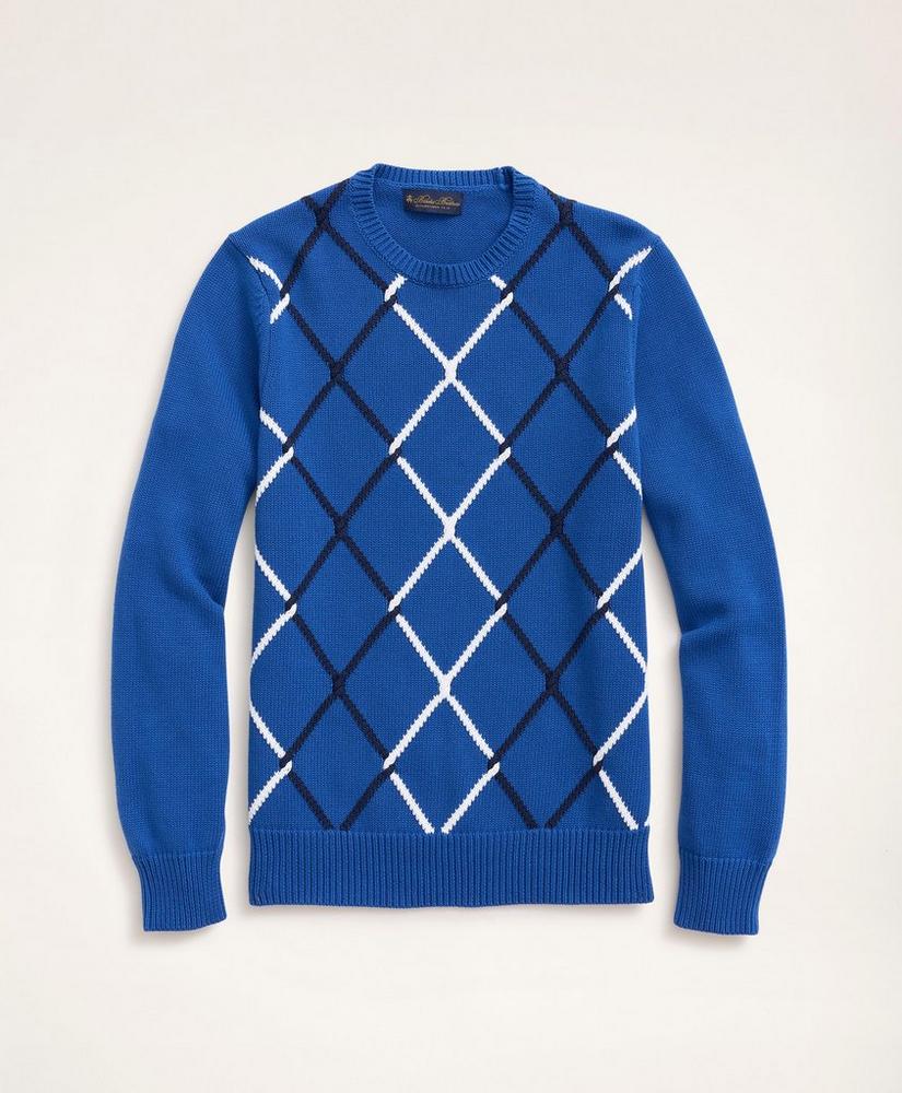 Cotton Cable Argyle Sweater, image 1