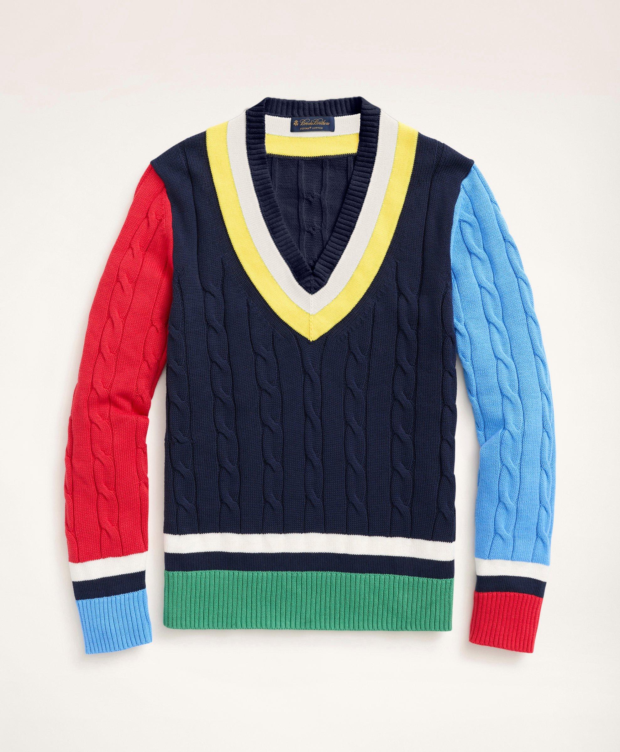 Supima® Cotton Cable Fun Tennis Sweater