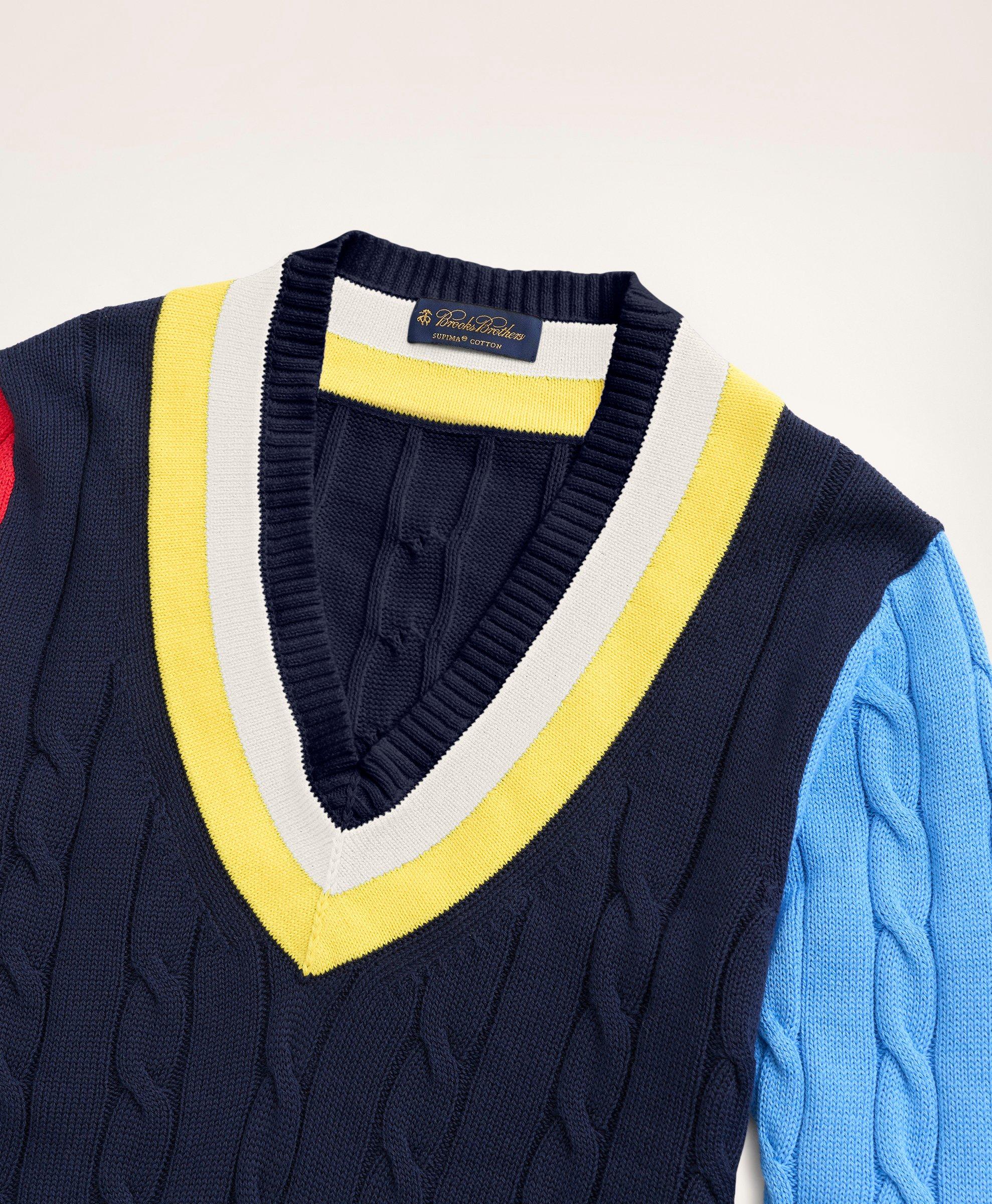 Supima® Cotton Cable Fun Tennis Sweater