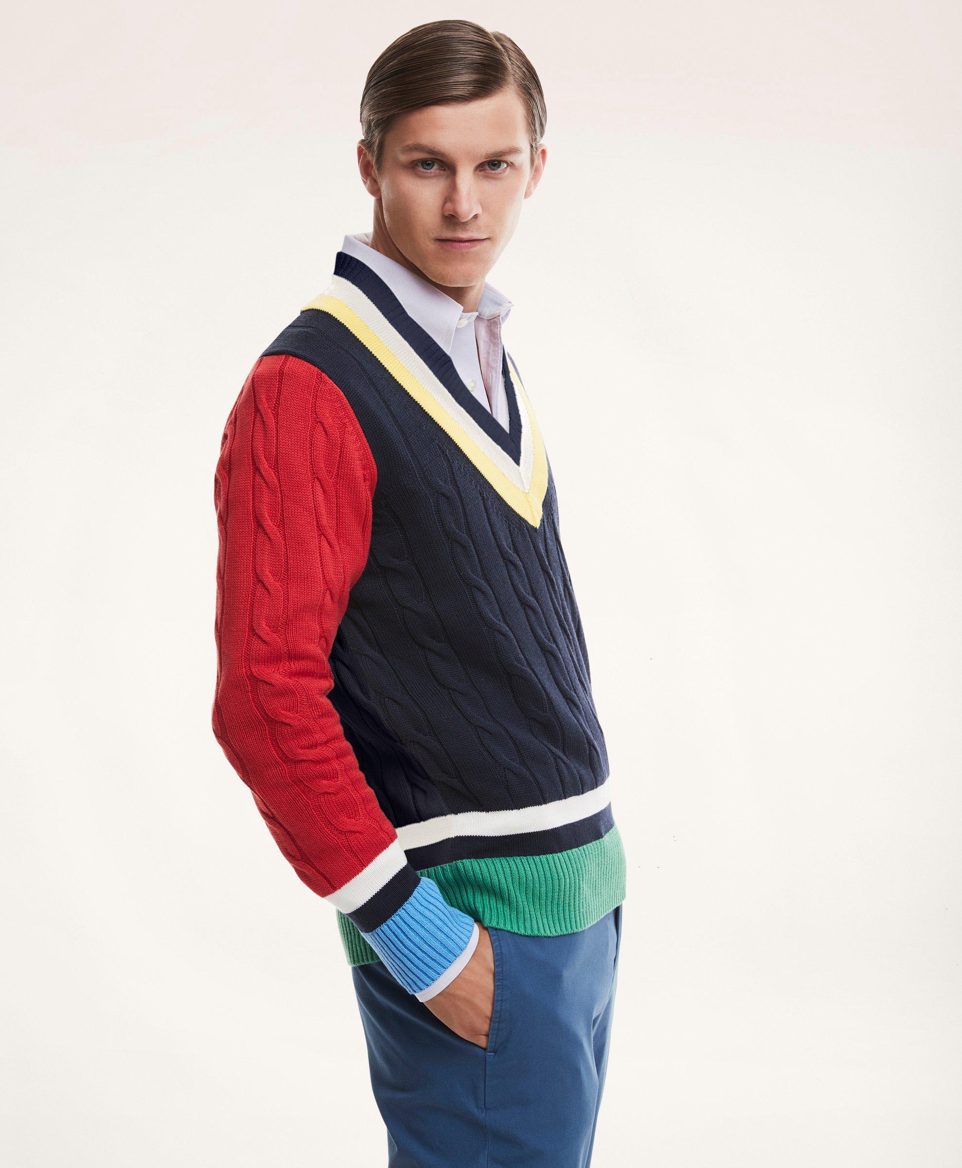 Supima® Cotton Cable Fun Tennis Sweater