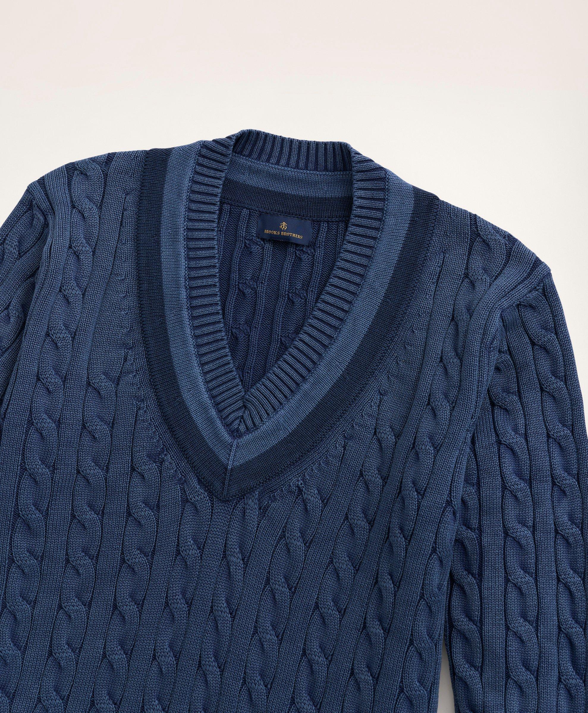 Supima® Cotton Indigo Tennis Sweater