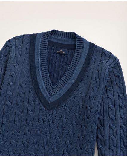 Supima® Cotton Indigo Tennis Sweater, image 2