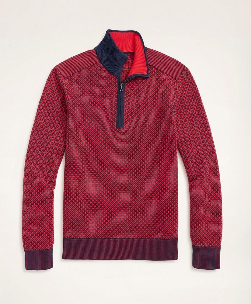 Cotton Jacquard 1818 Half-Zip Sweater, image 1