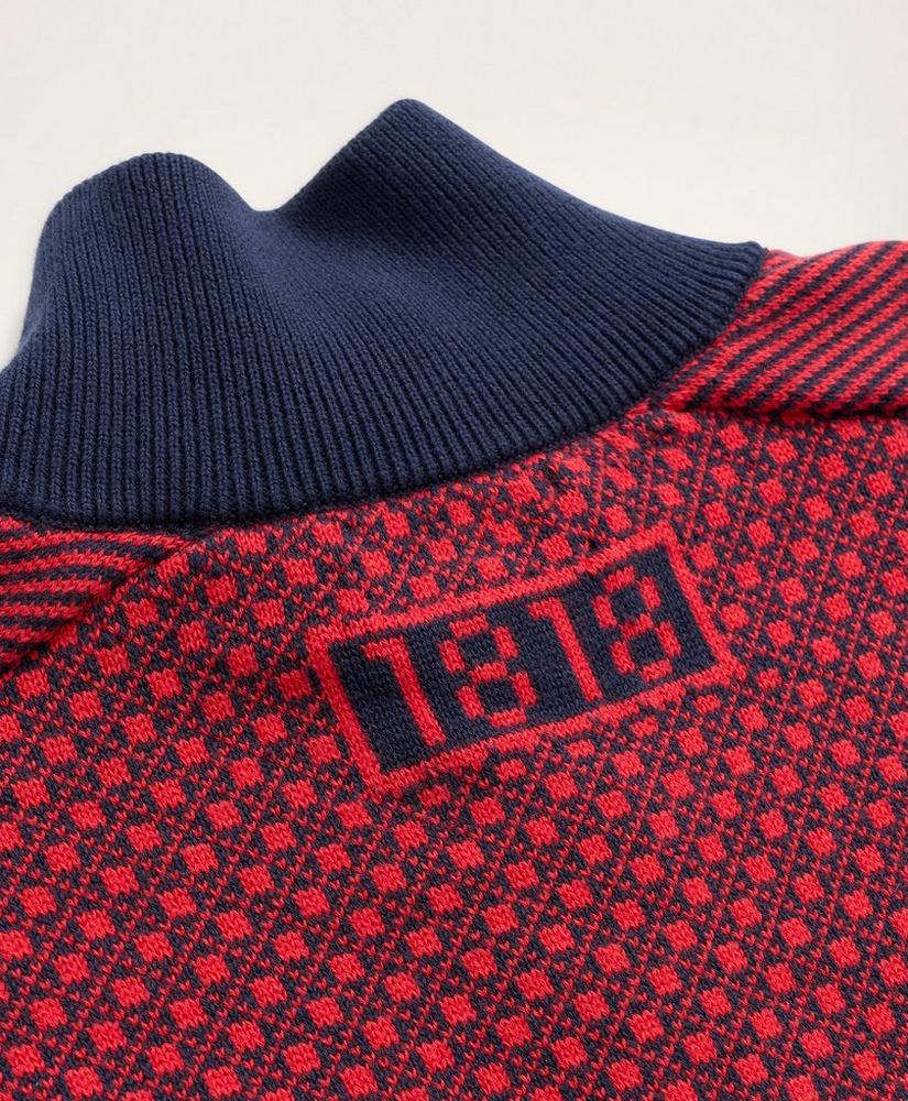 Brooksbrothers Cotton Jacquard 1818 Half-Zip Sweater