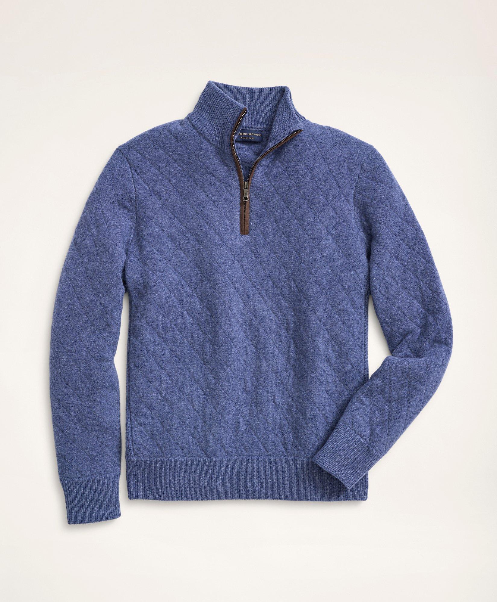 Wool Cashmere Quilted Half-Zip