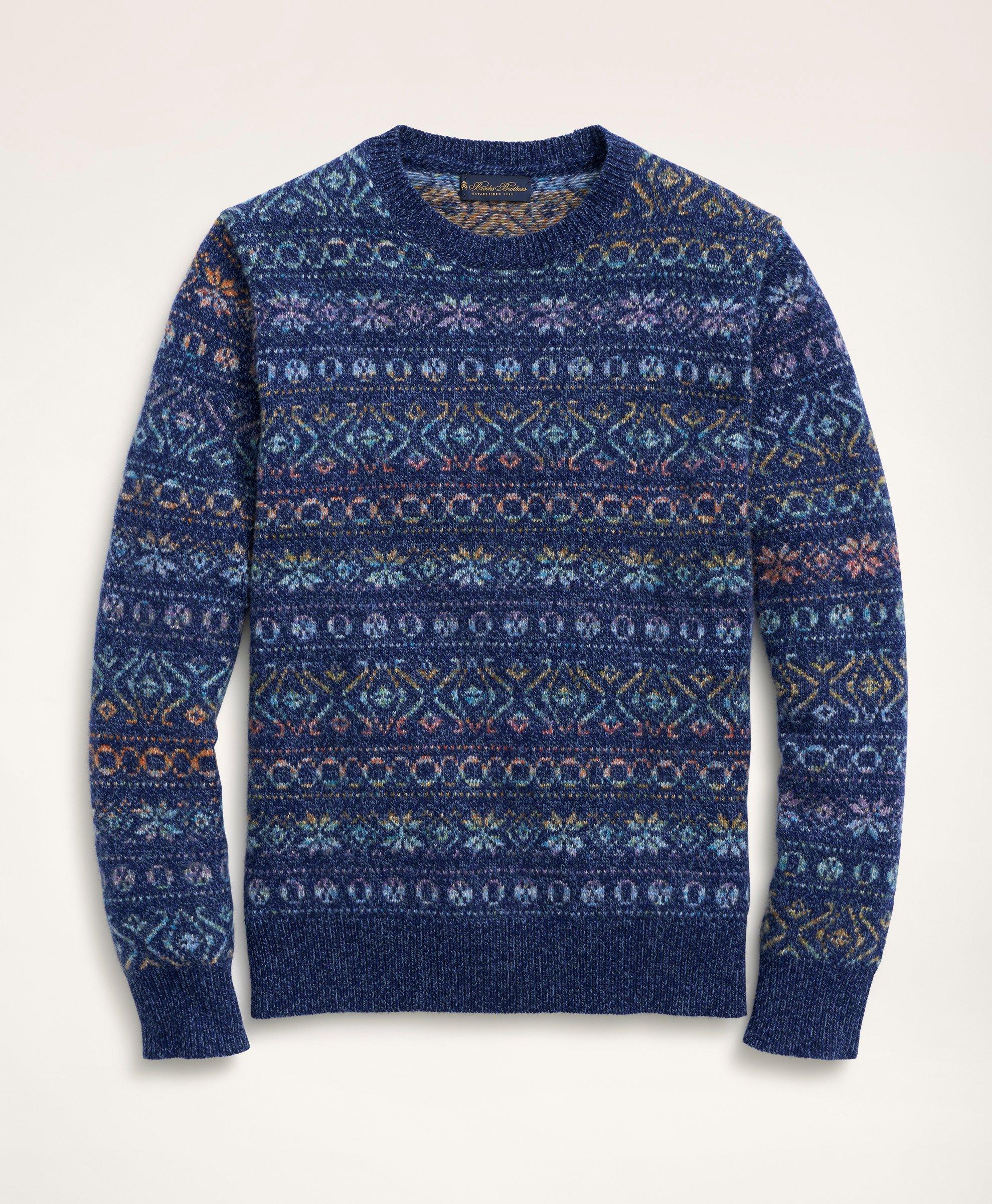 Merino Wool Space-Dyed Fair Isle Sweater