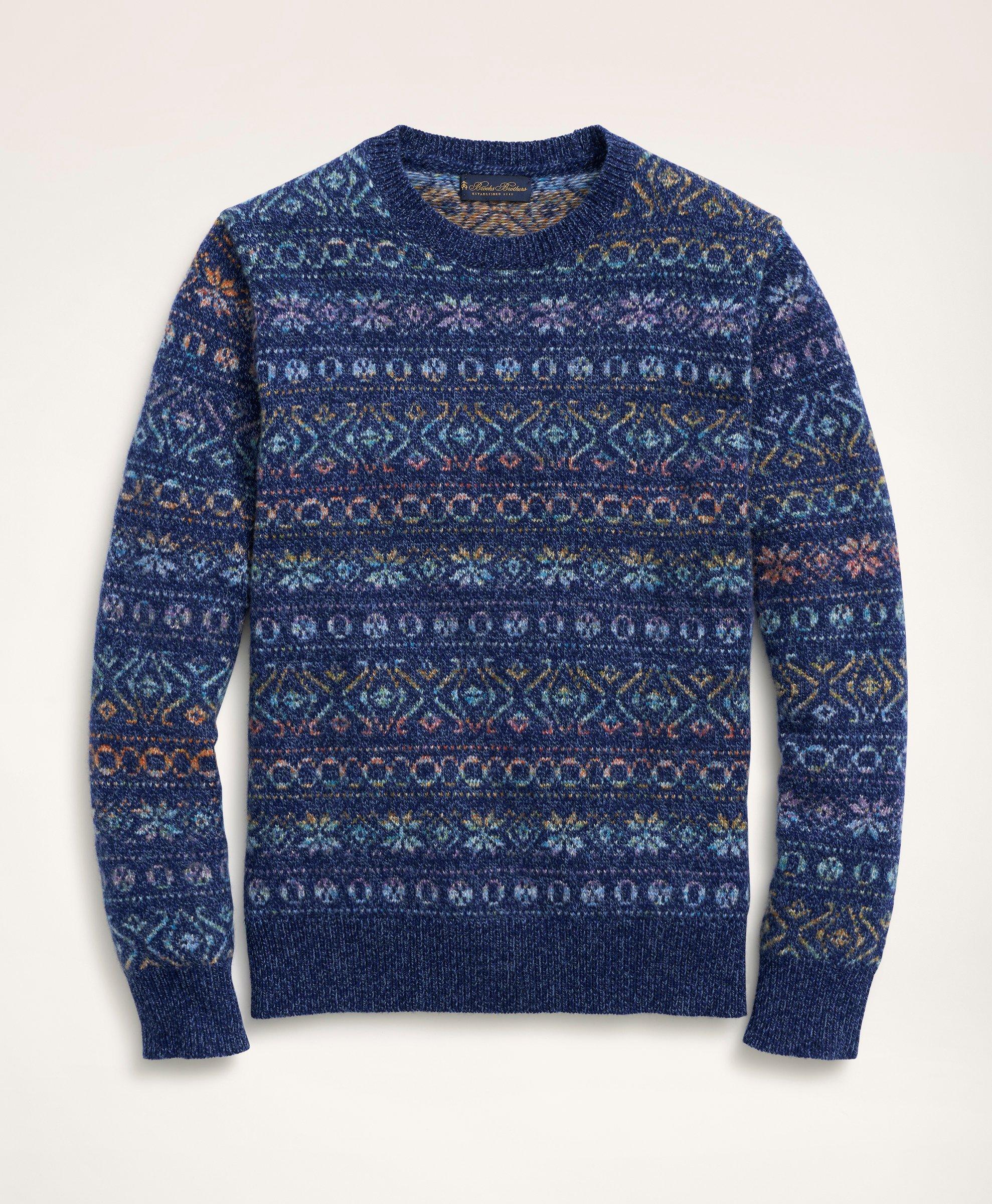 Merino Wool Space Dyed Fair Isle Sweater