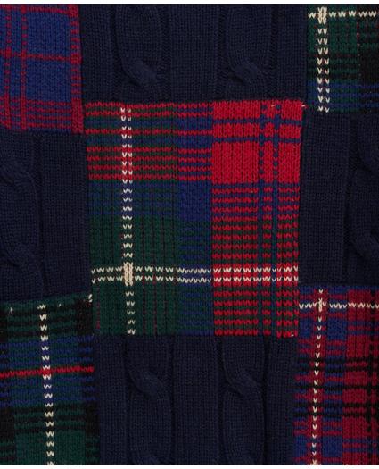 Merino Wool Patchwork Plaid Sweater, image 2