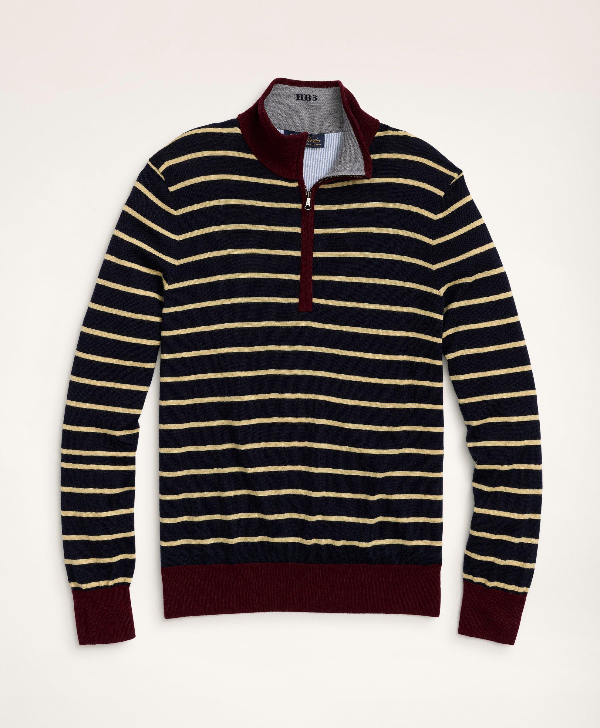 Brooks brothers merino online wool half zip sweater