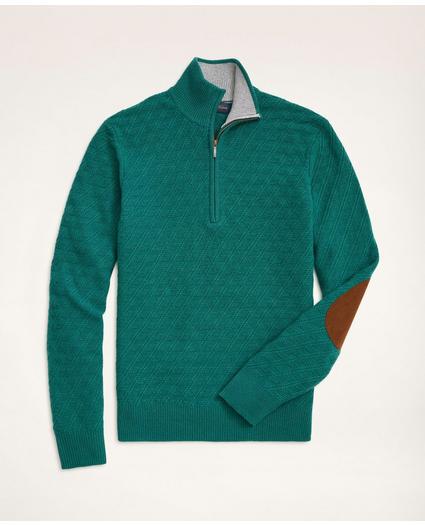 Wool Cashmere Diamond Half-Zip Sweater, image 1