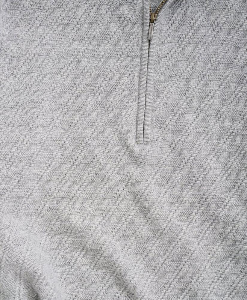 Wool Cashmere Diamond Half-Zip Sweater, image 2
