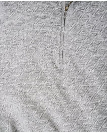 Wool Cashmere Diamond Half-Zip Sweater, image 2
