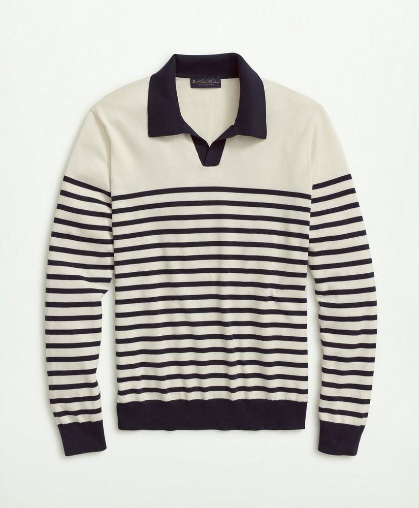 Supima® Cotton Mariner Stripe Polo Sweater, image 1