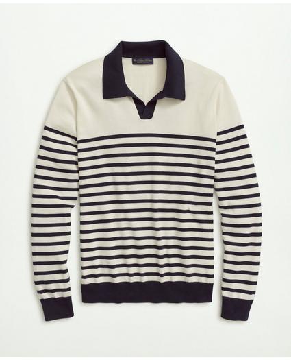 Supima® Cotton Mariner Stripe Polo Sweater, image 1