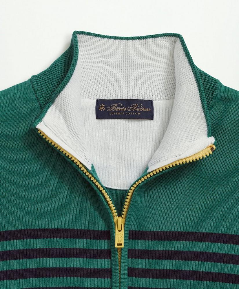 Supima® Cotton Half-Zip Mariner Stripe Sweater, image 3