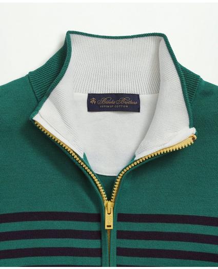 Supima® Cotton Half-Zip Mariner Stripe Sweater, image 2