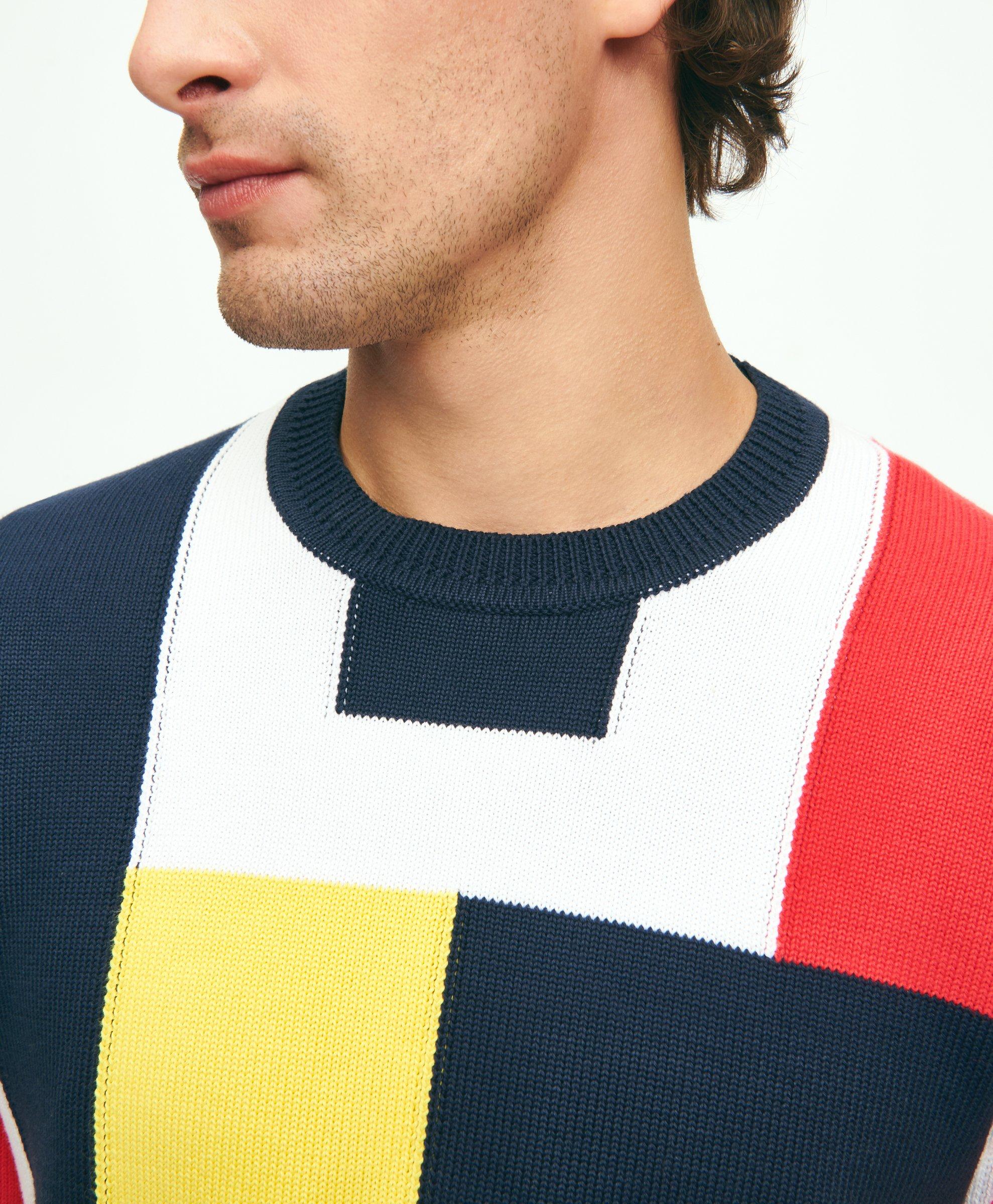 Supima® Cotton Nautical Flag Crewneck Sweater