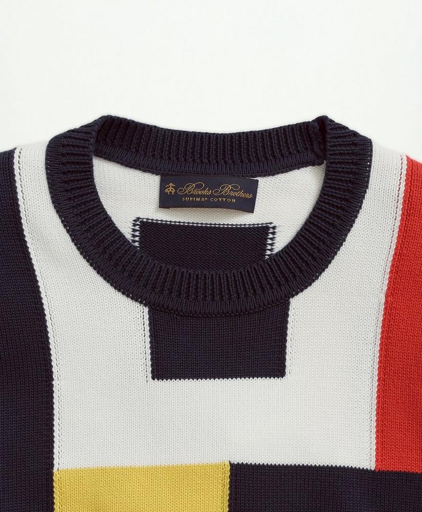 Supima® Cotton Nautical Flag Crewneck Sweater, image 7