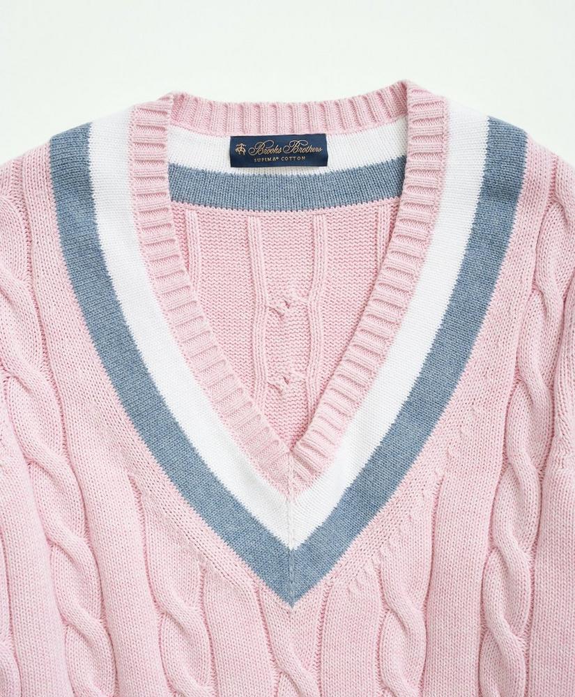 Supima® Cotton Pastel Tennis Sweater, image 3