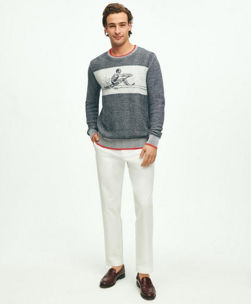 Supima® Cotton Intarsia Rower Crewneck Sweater, image 2