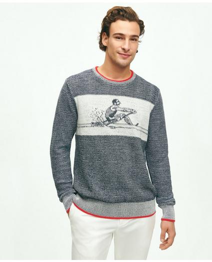Supima® Cotton Intarsia Rower Crewneck Sweater, image 1