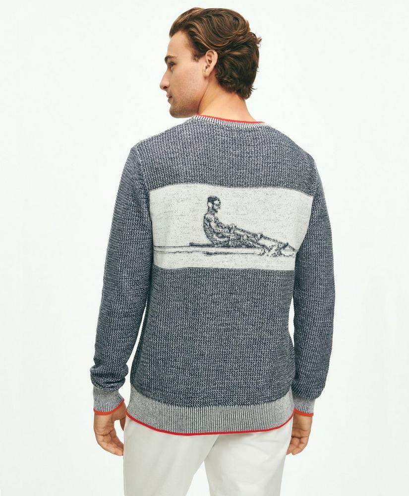 Supima® Cotton Intarsia Rower Crewneck Sweater, image 3