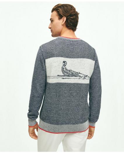 Supima® Cotton Intarsia Rower Crewneck Sweater, image 3