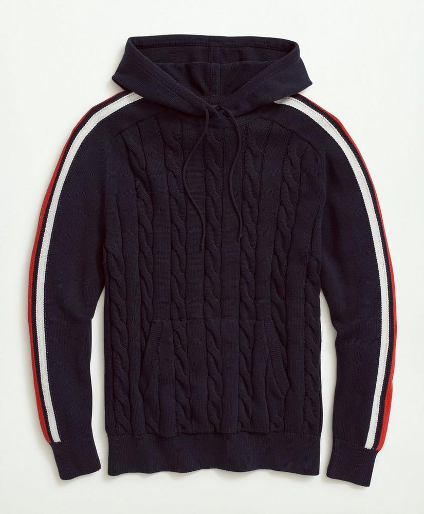 Cotton Cable Nautical Stripe Hoodie, image 1