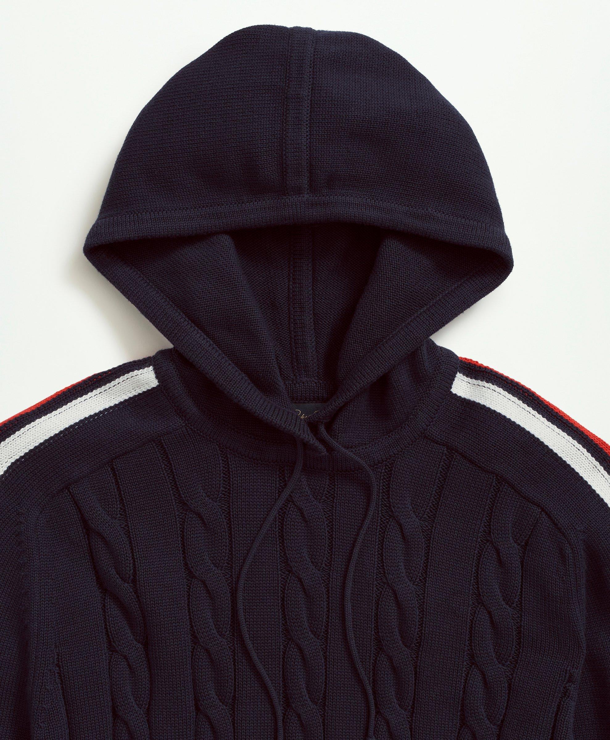 Cotton Cable Nautical Stripe Hoodie