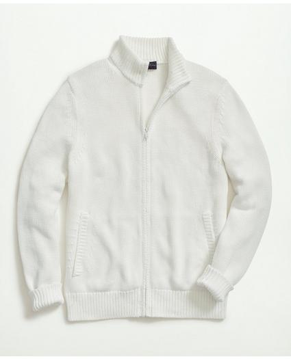 Supima® Cotton Full-Zip Ribbed Cardigan, image 1