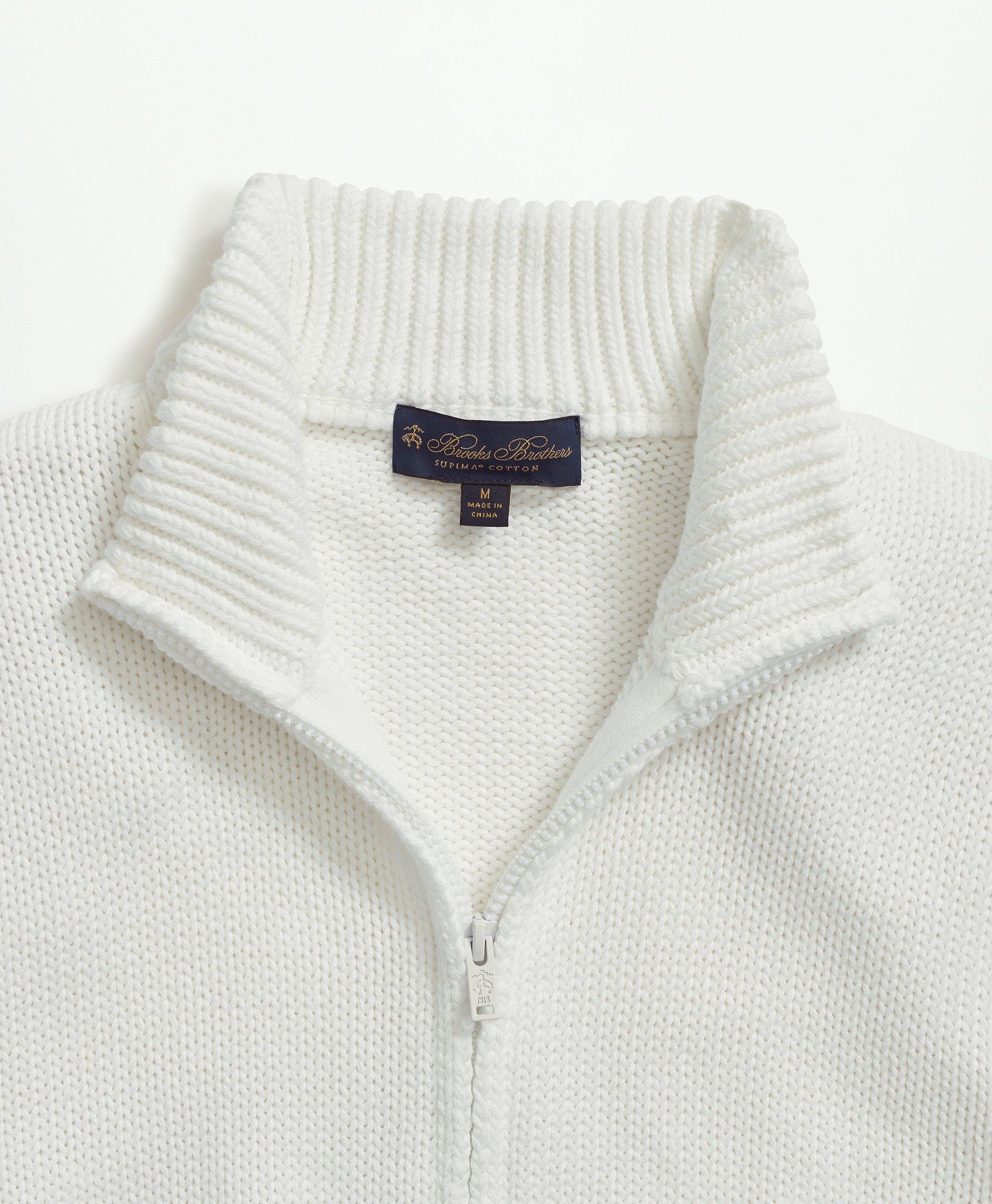 Supima® Cotton Full-Zip Ribbed Cardigan