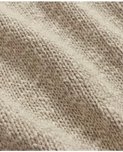 Cotton-Linen Tipped Jacquard Crewneck Sweater, image 3