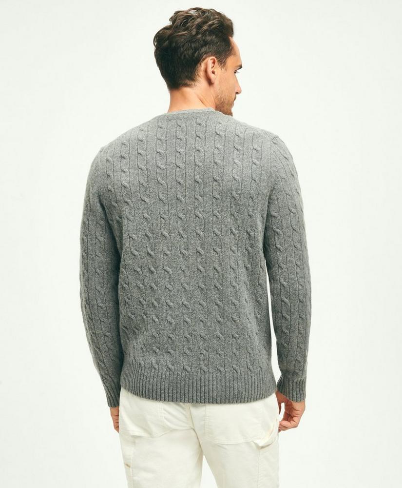 Lambswool Cable Knit Crewneck Sweater, image 2