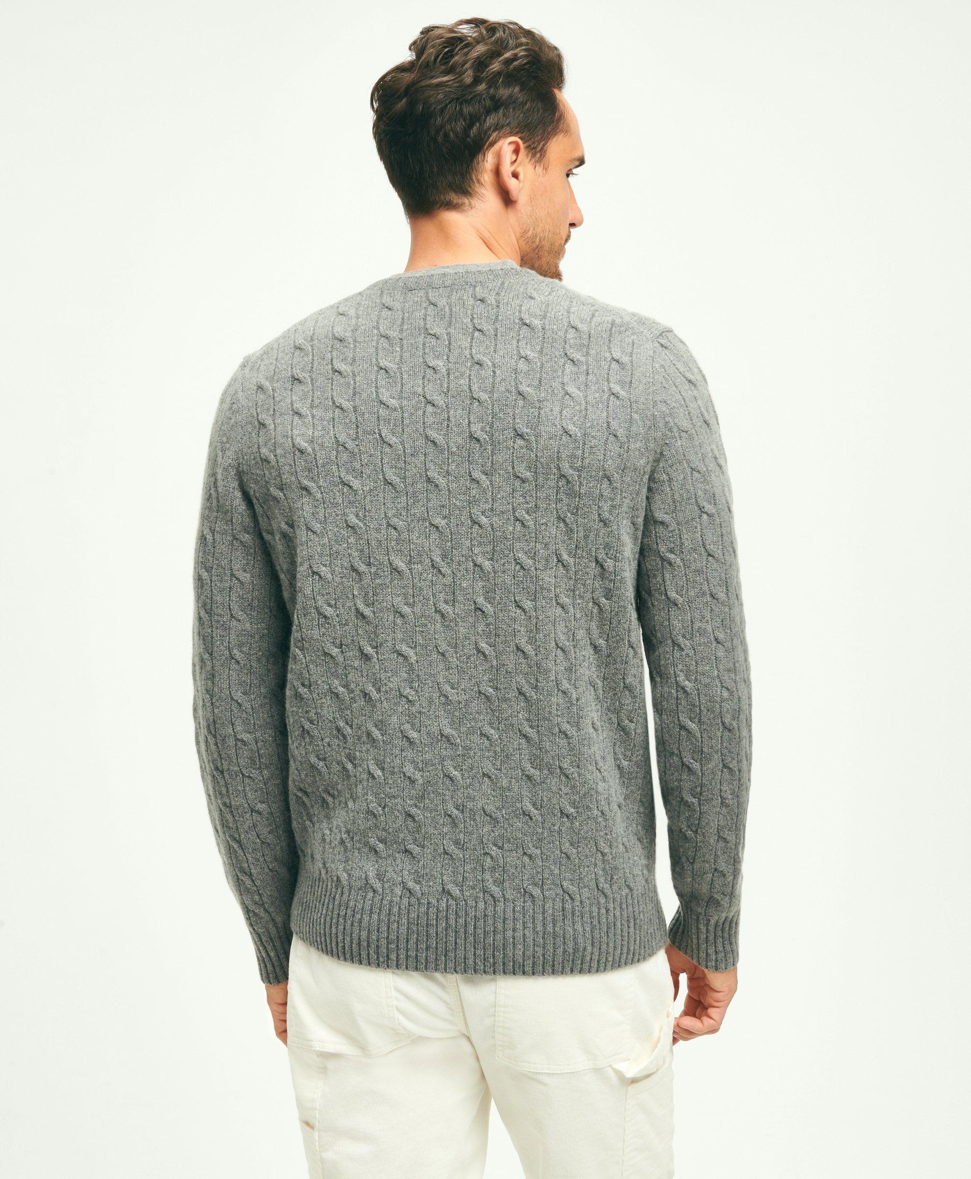 Lambswool cable 2024 crewneck sweater