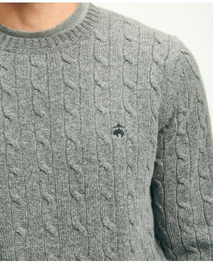 Lambswool Cable Knit Crewneck Sweater, image 3