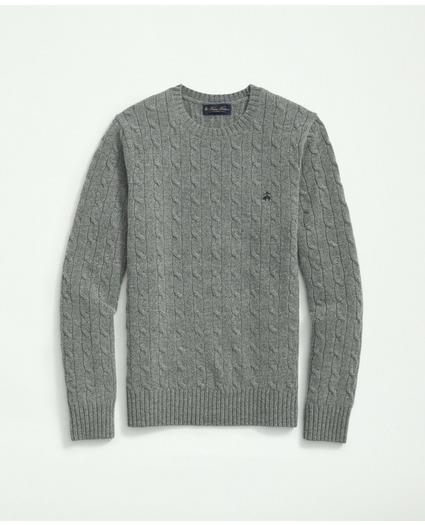 Lambswool Cable Knit Crewneck Sweater, image 4