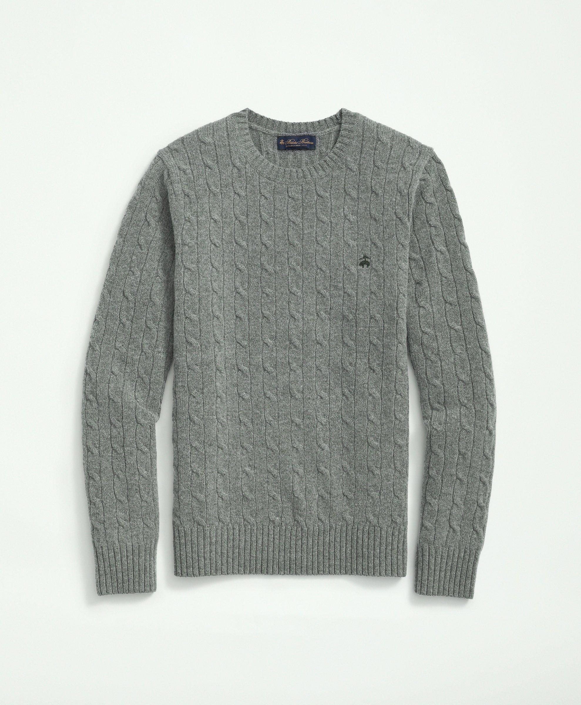 Lambswool cable crewneck discount sweater