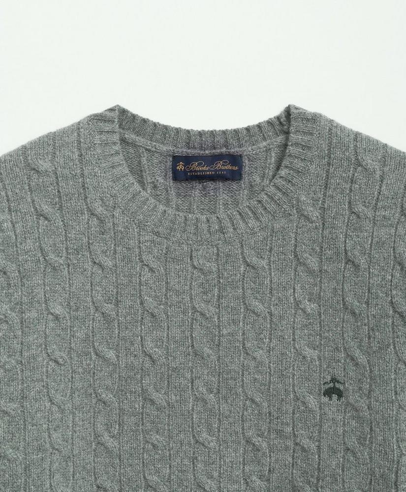 Lambswool Cable Knit Crewneck Sweater, image 5