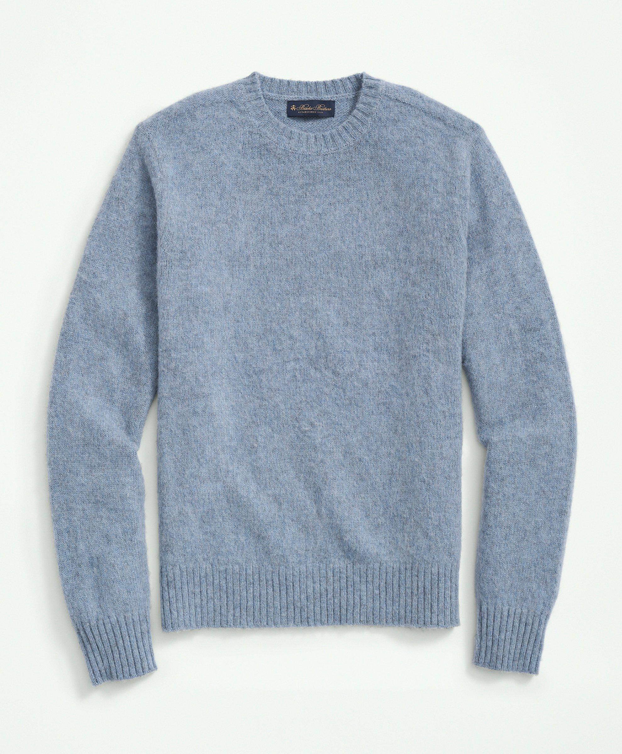 Rugged merino wool heather crewneck outlet sweater