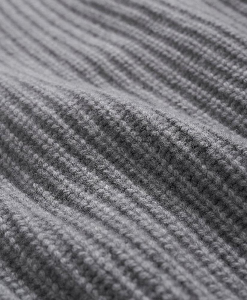 Merino Wool Cashmere English Rib Turtleneck Sweater, image 3
