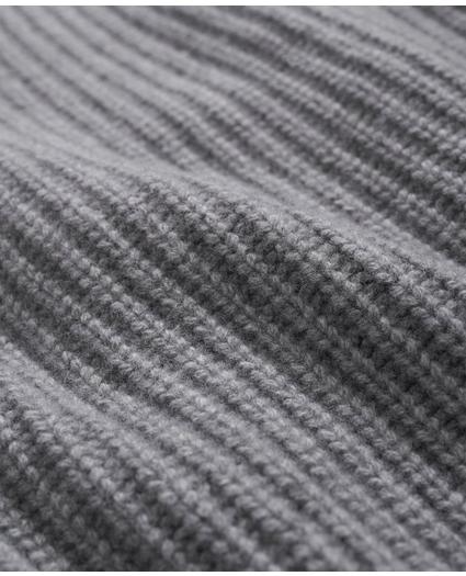 Merino Wool Cashmere English Rib Turtleneck Sweater, image 3