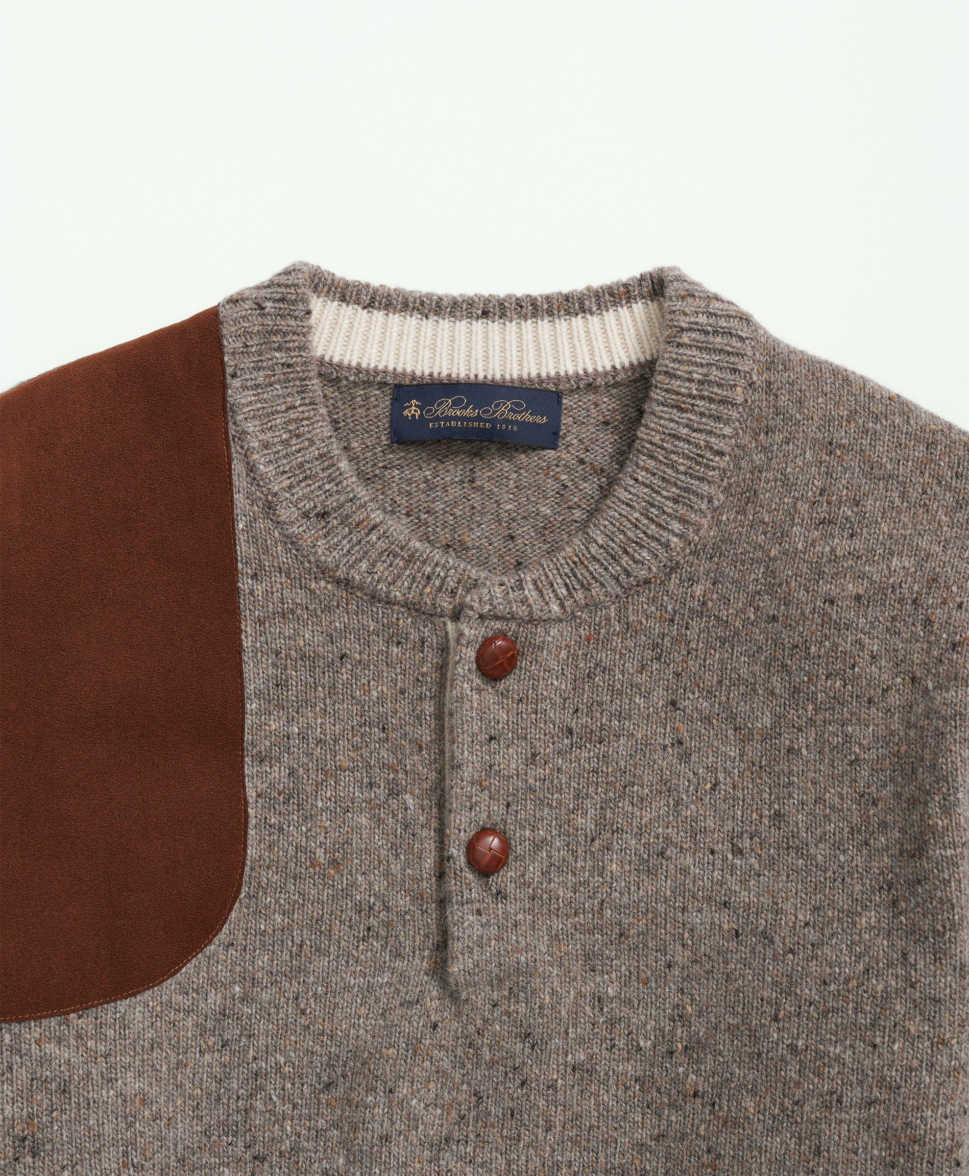 Brown donegal tweed essential Jacket with elbow patches with