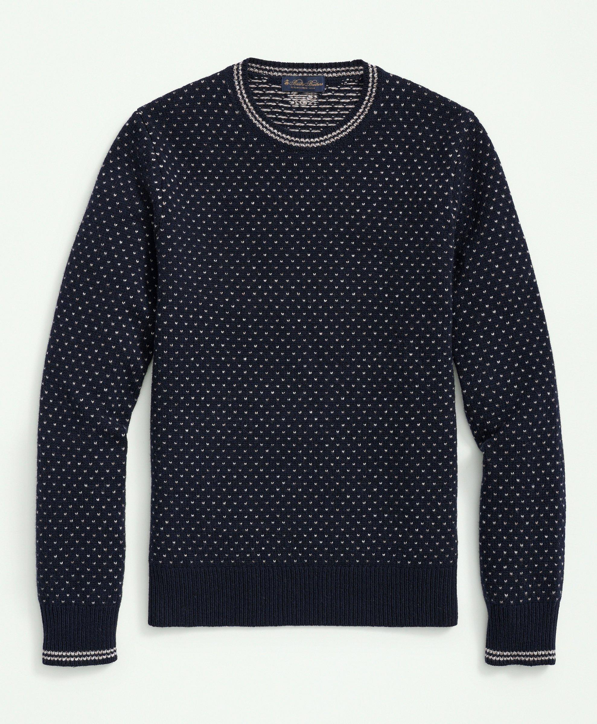 Merino Wool Crewneck Dot Jacquard 1818 Sweater, image 1