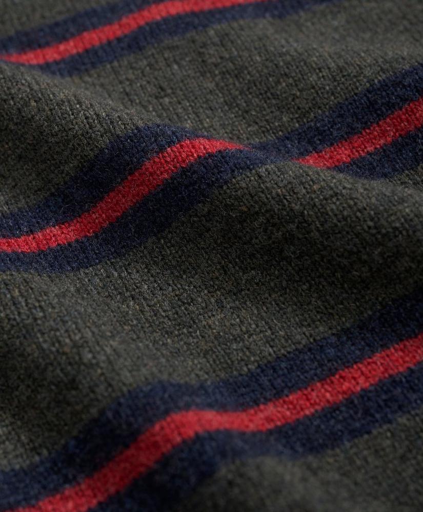 Lambswool Crewneck Belt Striped Sweater, image 3