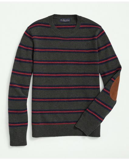 Lambswool Crewneck Belt Striped Sweater, image 4