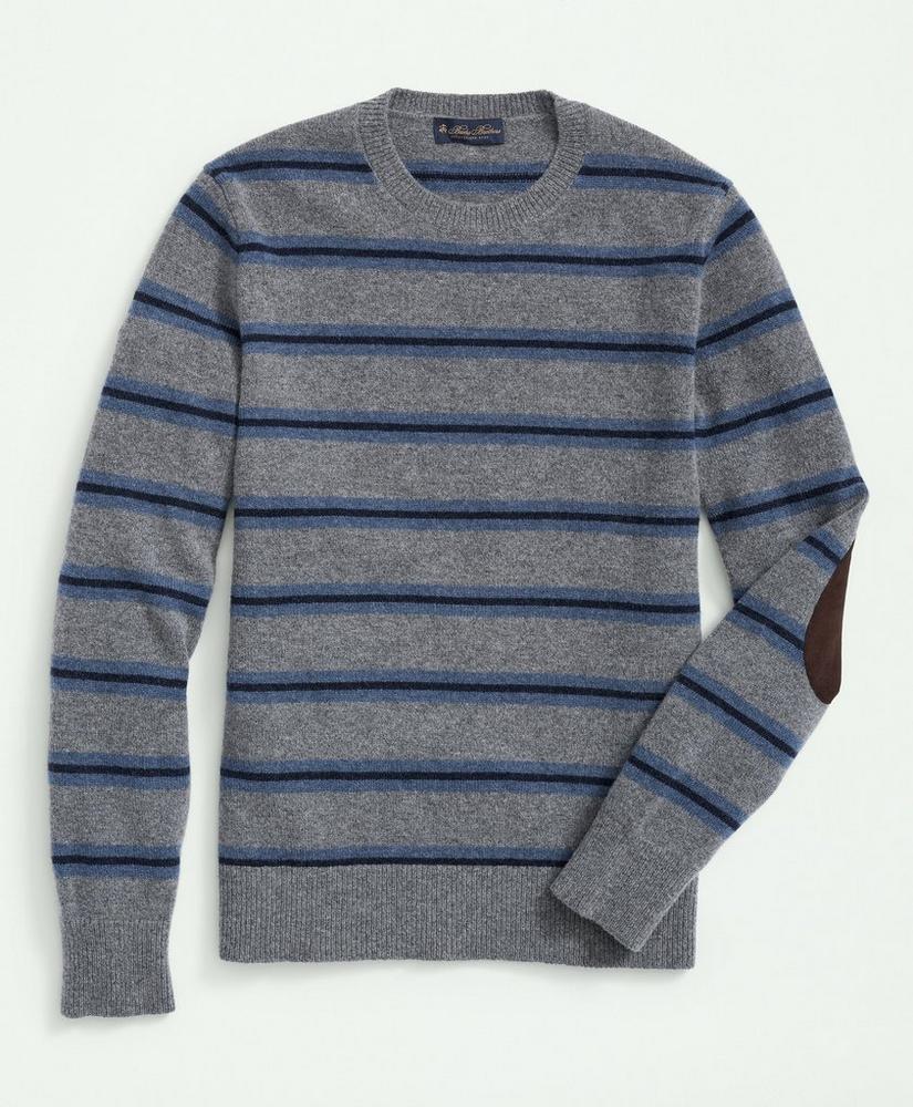 Lambswool Crewneck Belt Striped Sweater, image 1