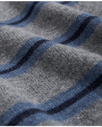 Lambswool Crewneck Belt Striped Sweater, image 5