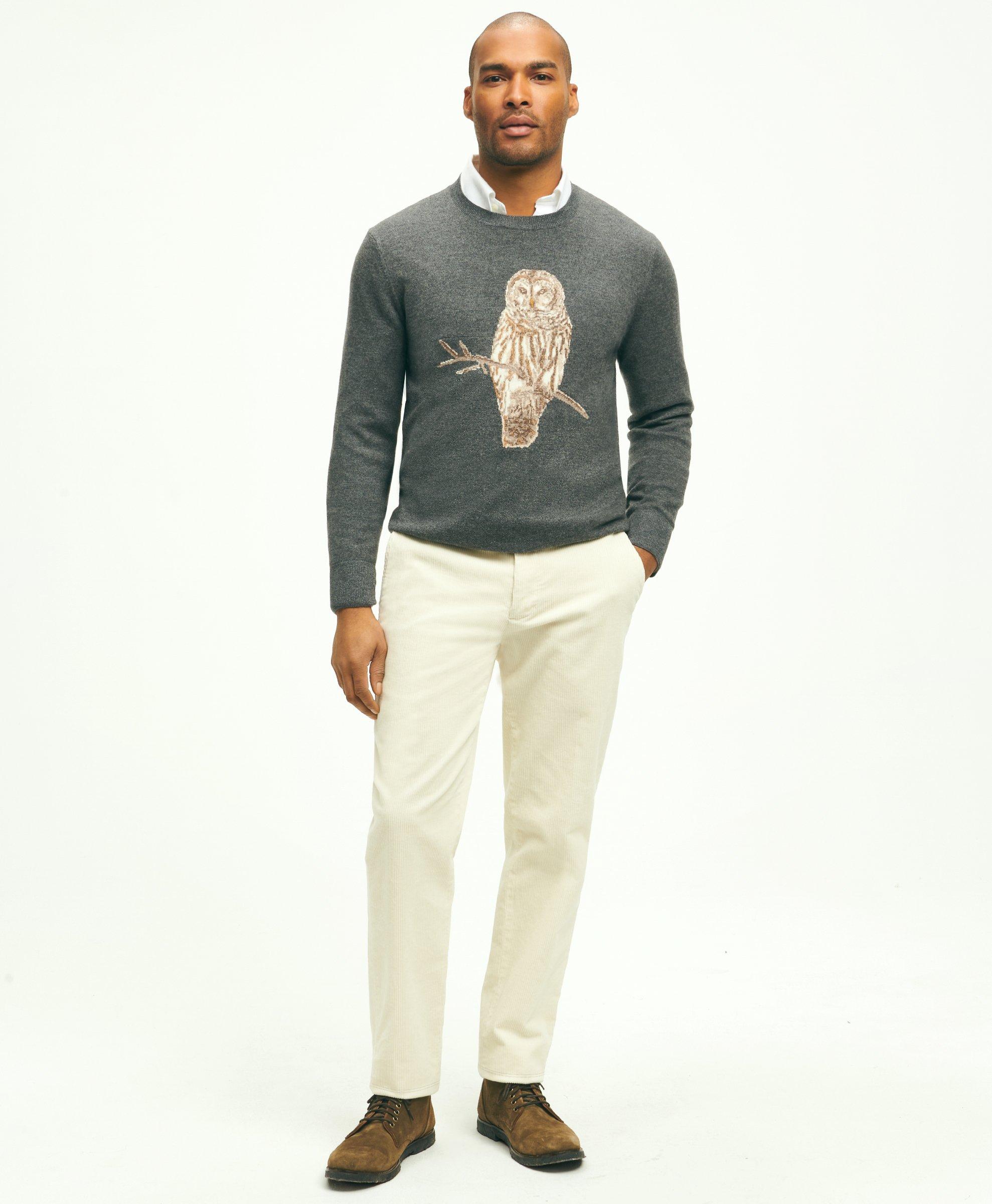 Intarsia Cashmere Wool Crewneck - Men - Ready-to-Wear