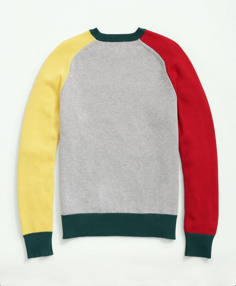 Supima® Crewneck Color-Block Fun Sweater, image 4