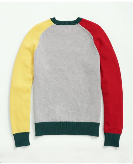 Supima® Crewneck Color-Block Fun Sweater, image 4